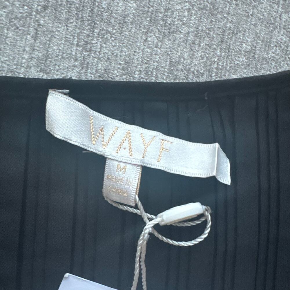 NWT WAYF Tiered Ruffle Satin Black Mini Dress - Picture 6 of 7